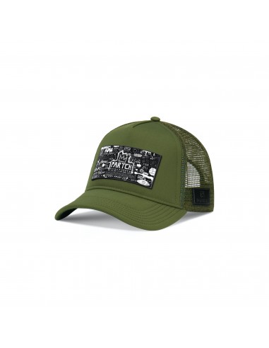 PARTCH Pop Love Blk/Wht Trucker Hat Khaki Green Removable Clip Voir les baskets