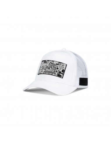 PARTCH Pop Love Wht/Blk Trucker Hat White Removable Clip de pas cher