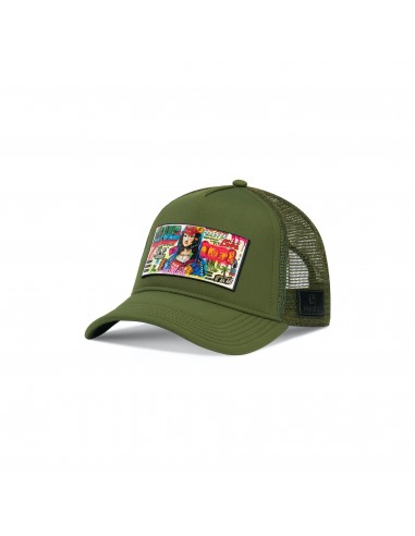 PARTCH Mona Trucker Hat Khaki Green Removable Clip la colonne vertébrale