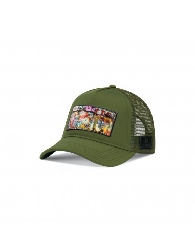 Partch Dulxy Trucker Hat Khaki Green Removable Clip basket pas cher