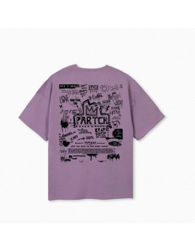 Partch Pop Love Oversized Tee Purple Cotton basket pas cher