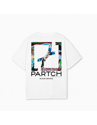 PARTCH Frida Oversized Tee White Organic Cotton rembourrage situé sous