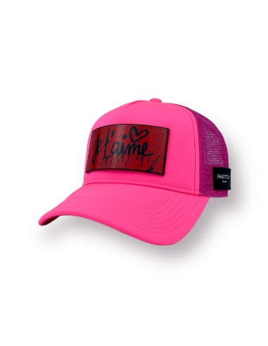 PARTCH Je t'Aime Trucker Hat Pink Removable Clip En savoir plus