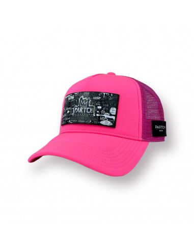 PARTCH Pop Love Blk/Wht Trucker Hat Pink Removable Clip Découvrez la collection