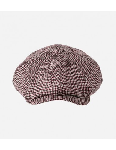 SUKHONA Linen Newsboy Cap Houndstooth Fibrebrick-Oliver de pas cher