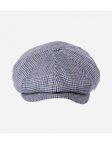 SUKHONA Linen Newsboy Cap Houndstooth Gray-Blue-White l'évolution des habitudes 