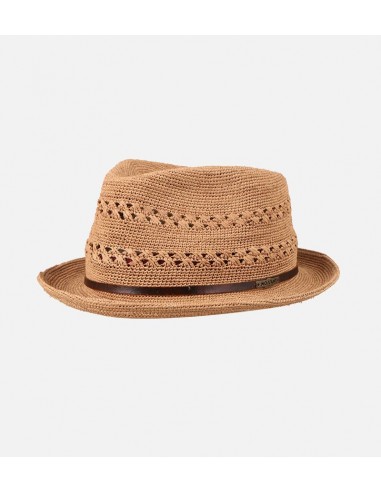 Aaron Raffia Straw Fedora Short Brim Tan rembourrage situé sous