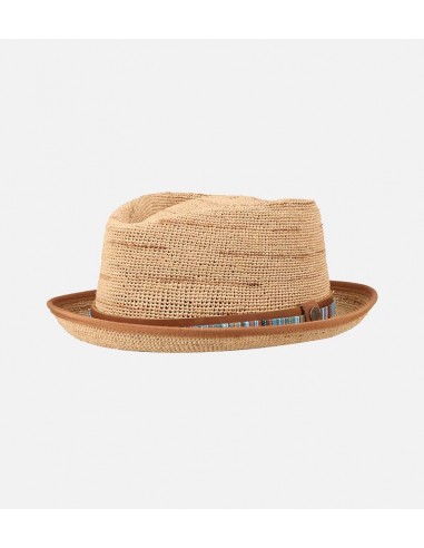 Kiso Raffia Fedora Shortbrim Tan la livraison gratuite