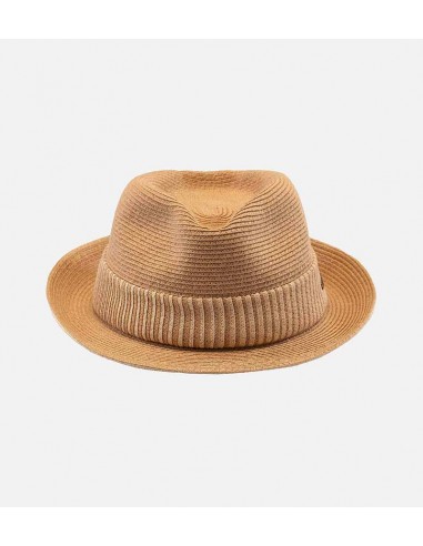 LIVINGSTONE Paper Straw Trilby Short Brim Straw Hat Tan pas cher