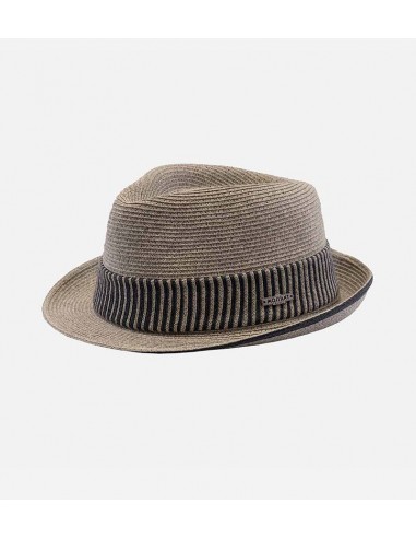 LIVINGSTONE Paper Straw Trilby Short Brim Straw Hat Grey france