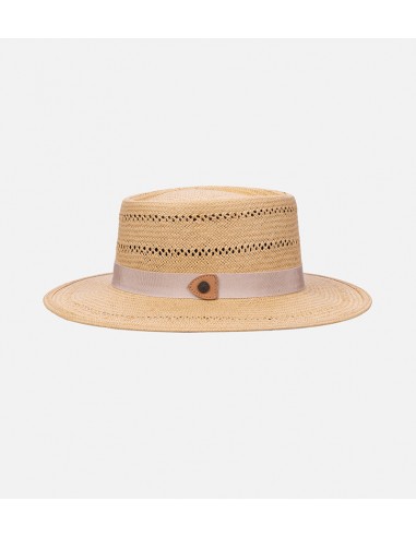 ATLAS 3BU Toyo Paper Flat Brim Straw Fedora Hat Wheat prix