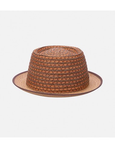 ALBATROSS Raffia & Hemp Pork Pie Orange Straw Sun Hat Pour