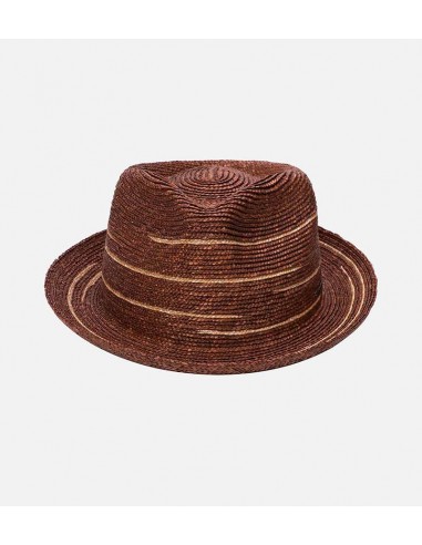 ALLIGATOR Wheat Straw Fedora Short Brim Brown chez Cornerstreet bien 