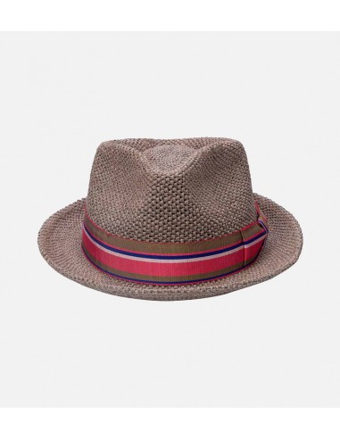 PRCHORA Raffia Straw Fedora Short Brim Dimgray de pas cher