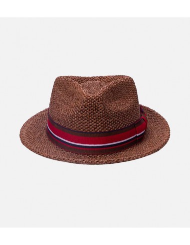 PRCHORA Raffia Straw Fedora Short Brim Sienna Dans la société mordern