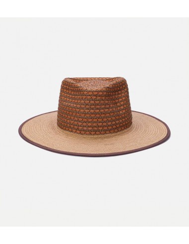 FERNAND Raffia Hemp PP Outdoor Sun Fedora Hat Wide Brim Orange & Natural s'inspire de l'anatomie humaine