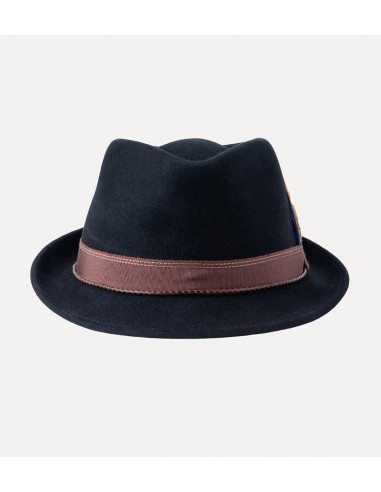 Classical Wool And Cashmere Mens Trilby Hat With Colorful Feather sur le site 