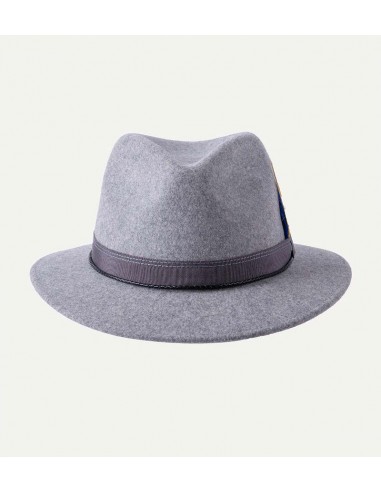 Mossant Wool And Cashmere Grey Fedora Hat Midium Soft Brim pas chere