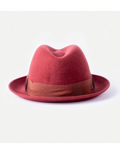 Burgundy Fedora Wool And Cashmere Snap Brim Wide Band Tradional Style Comparez et commandez 