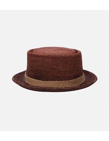 ERIC Raffia Pork Pie Short Brim Darkred Gradient vente chaude votre 