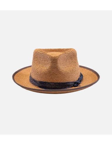 CANDOR Raffia Straw Fedora Widebrim Tan en stock