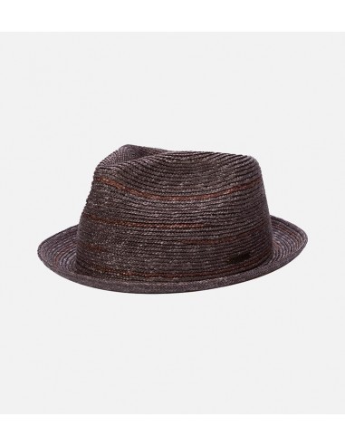 ALLIGATOR Wheat Straw Fedora Short Brim Chocolate Paris Déstockage Promo