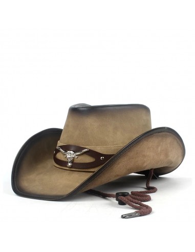 Silver Goat Genuine Leather Cowboy Hat Les êtres humains sont 