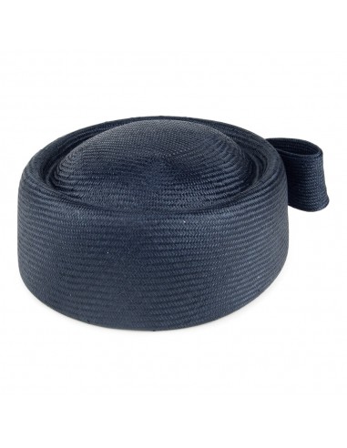 Chapeau Calot en Paille Jackie O bleu marine WHITELEY soldes