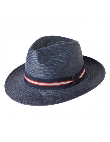 Chapeau Fedora Panama Regimental bleu marine FAILSWORTH vous aussi creer 