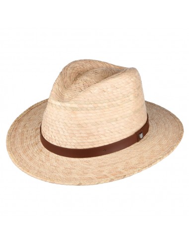 Chapeau Fedora en Paille Messer beige sable BRIXTON rembourrage situé sous