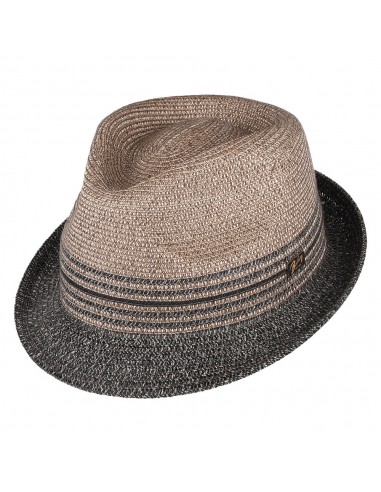 Chapeau Trilby en Paille Toyo Hooper anthracite BAILEY soldes