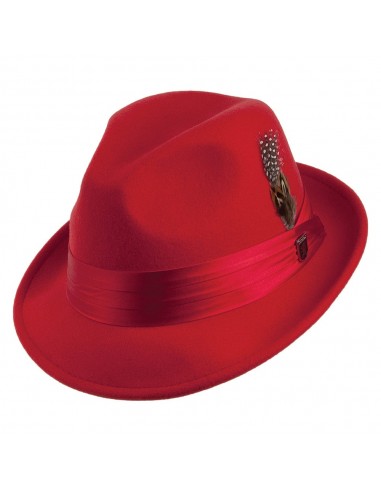 Chapeau Trilby en Laine Feutrée Déformable rouge STACY ADAMS l'évolution des habitudes 