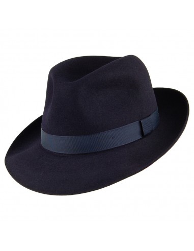 Chapeau Fedora en Fourrure Feutrée Foldaway bleu marine CHRISTYS Venez découvrir notre 