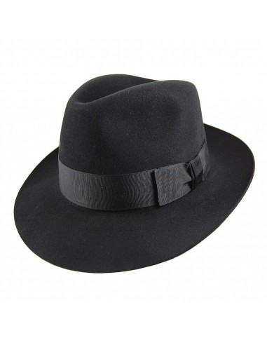 Chapeau Fedora en Fourrure Feutrée Knightsbridge noir CHRISTYS en stock