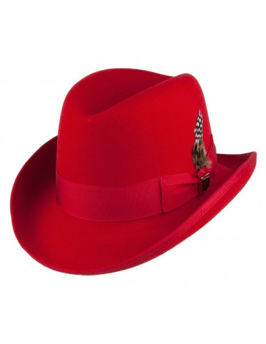 Chapeau Homburg en Laine Feutrée rouge STACY ADAMS sur le site 