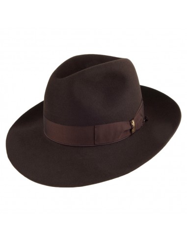 Chapeau Fedora en Fourrure Feutrée Avalon marron foncé BORSALINO pas cher chine