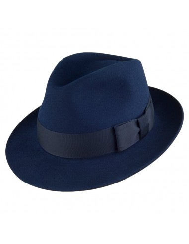 Chapeau Trilby en Fourrure Feutrée Bond bleu CHRISTYS store