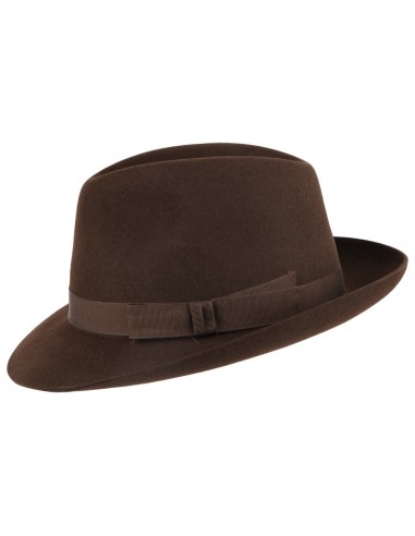 Chapeau Fedora en Fourrure Feutrée Epsom marron CHRISTYS Pour