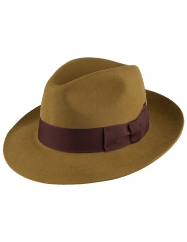 Chapeau Fedora en Laine Feutrée Mayfair moutarde DENTON france