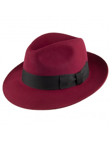 Chapeau Fedora en Laine Feutrée Mayfair bordeaux DENTON Les magasins à Paris et en Île-de-France