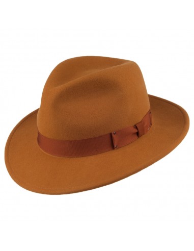 Chapeau Fedora Déformable Hydrofuge Curtis en Laine Feutrée beige sable BAILEY france