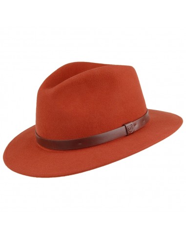 Chapeau Fedora Messer rouge brique BRIXTON Faites des économies