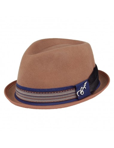 Chapeau Trilby en Laine Feutrée Stage beige sable CARLOS SANTANA sur le site 