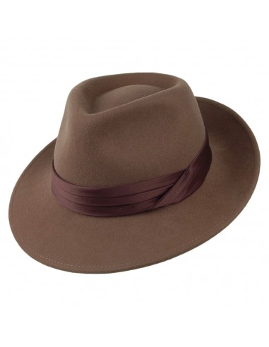 Chapeau Fedora en Laine Feutrée Goodman camel BRIXTON commande en ligne