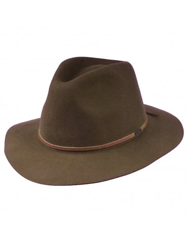 Chapeau Fedora en Laine Feutrée Pliable Wesley café BRIXTON Voir les baskets