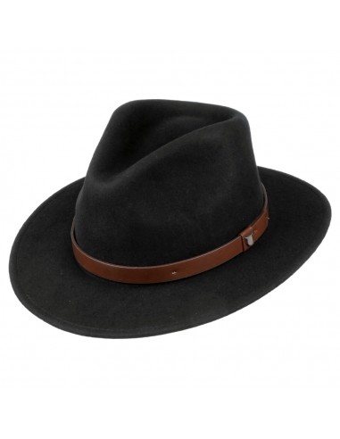 Chapeau Fedora en Laine Feutrée Messer noir BRIXTON brillant des détails fins