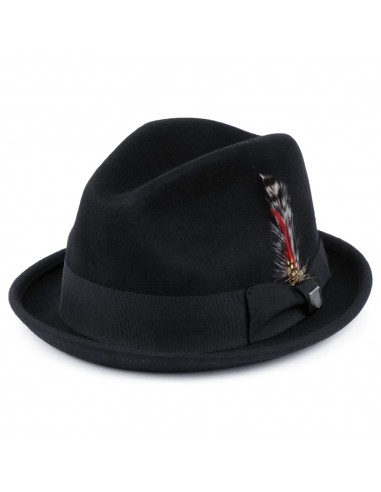 Chapeau Trilby en Laine Feutrée Gain noir BRIXTON de votre