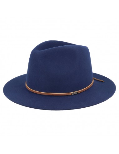 Chapeau Fedora en Laine Feutrée Wesley bleu BRIXTON meilleur choix