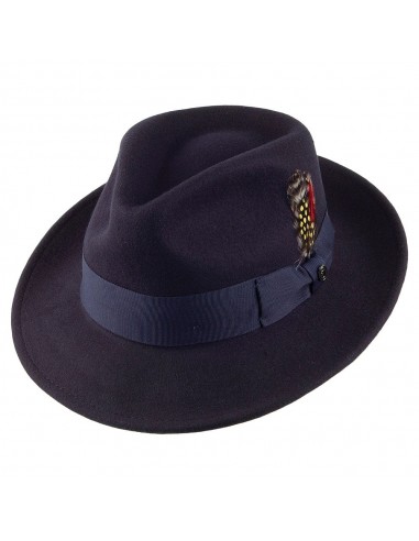 Chapeau Fedora en Laine Feutrée Déformable C-Crown bleu marine JAXON & JAMES de technologie