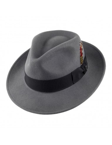 Chapeau Fedora en Laine Feutrée Déformable C-Crown gris JAXON & JAMES Economisez 